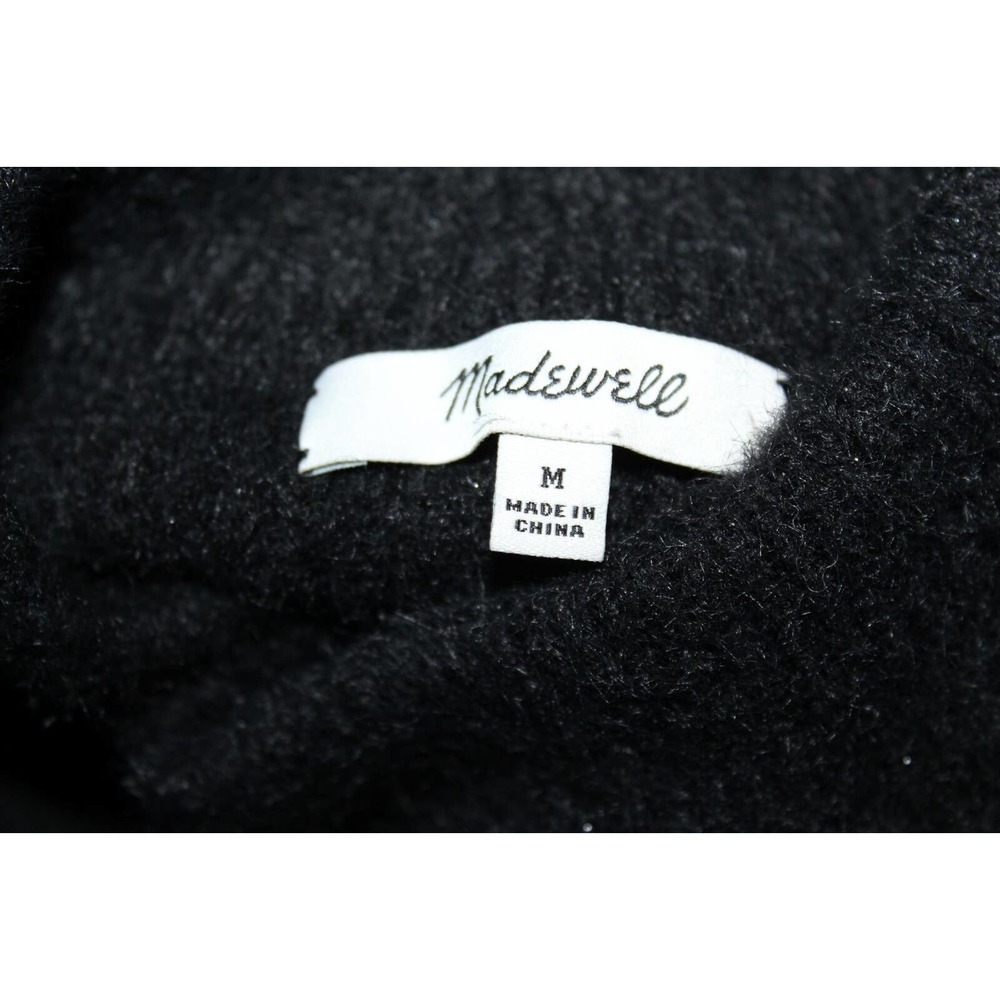 Madewell Eaton Puff Sleeve Pullover Sweater Black Women's Size Medium H13972 - Picture 10 of 12
